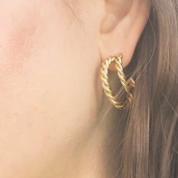 RENDOR victoria twisted double hoops GOLDPLATED - Picture 2 of 8